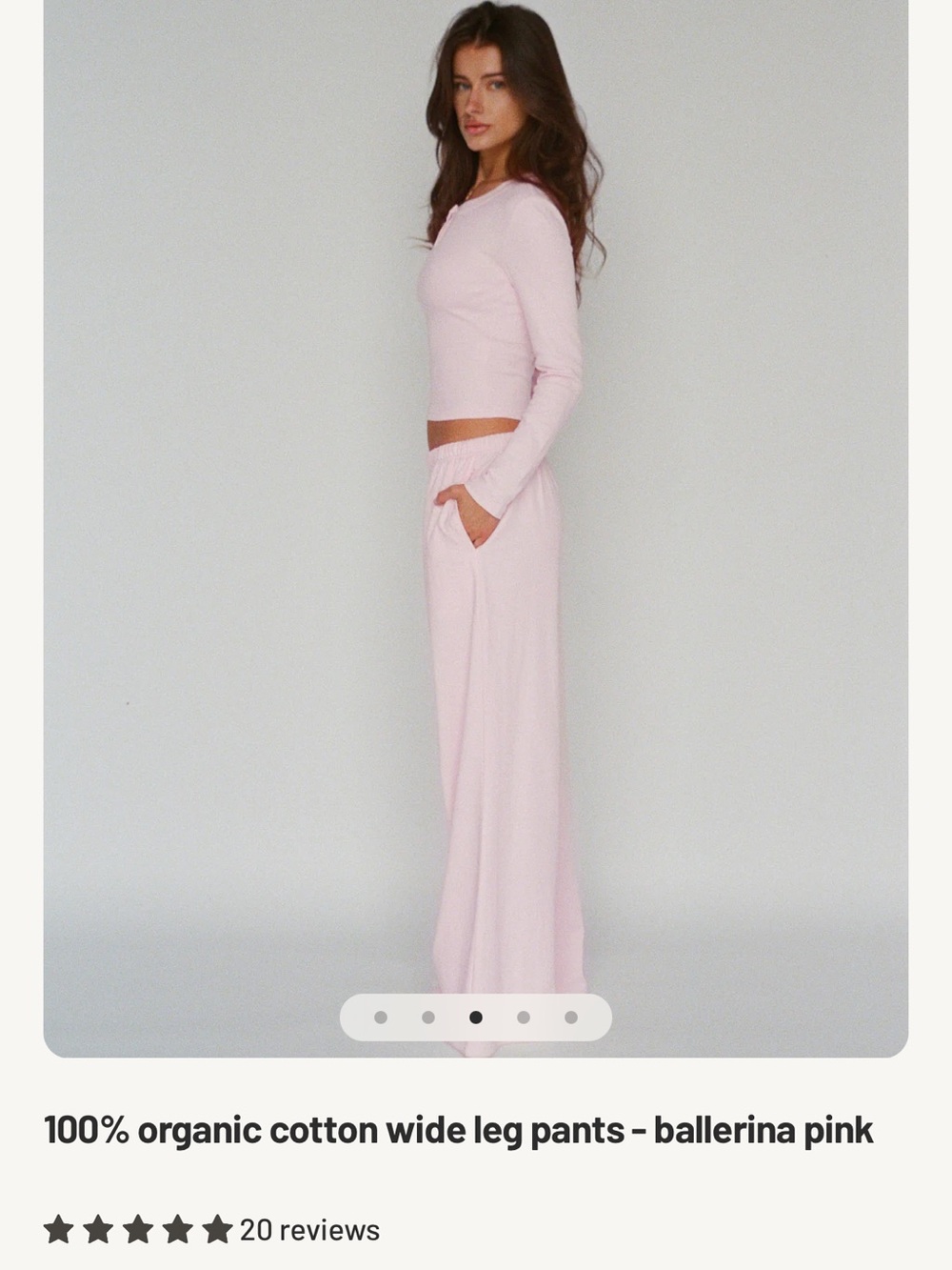 LAYERE 100% Organic Cotton Wide Leg Pajama - Picture 3 of 3
